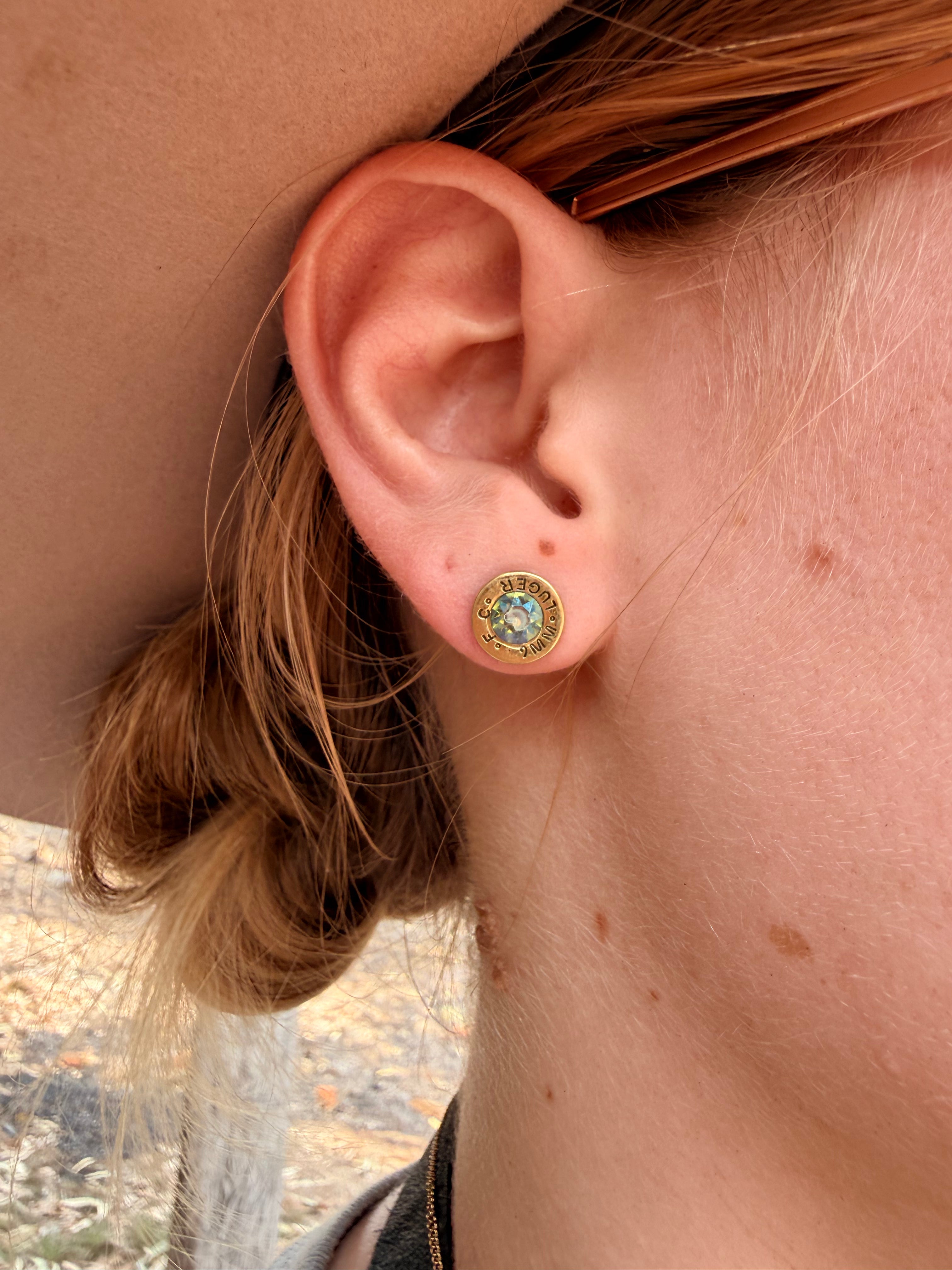 Nickel Mixed Green Stud - 9mm Luger