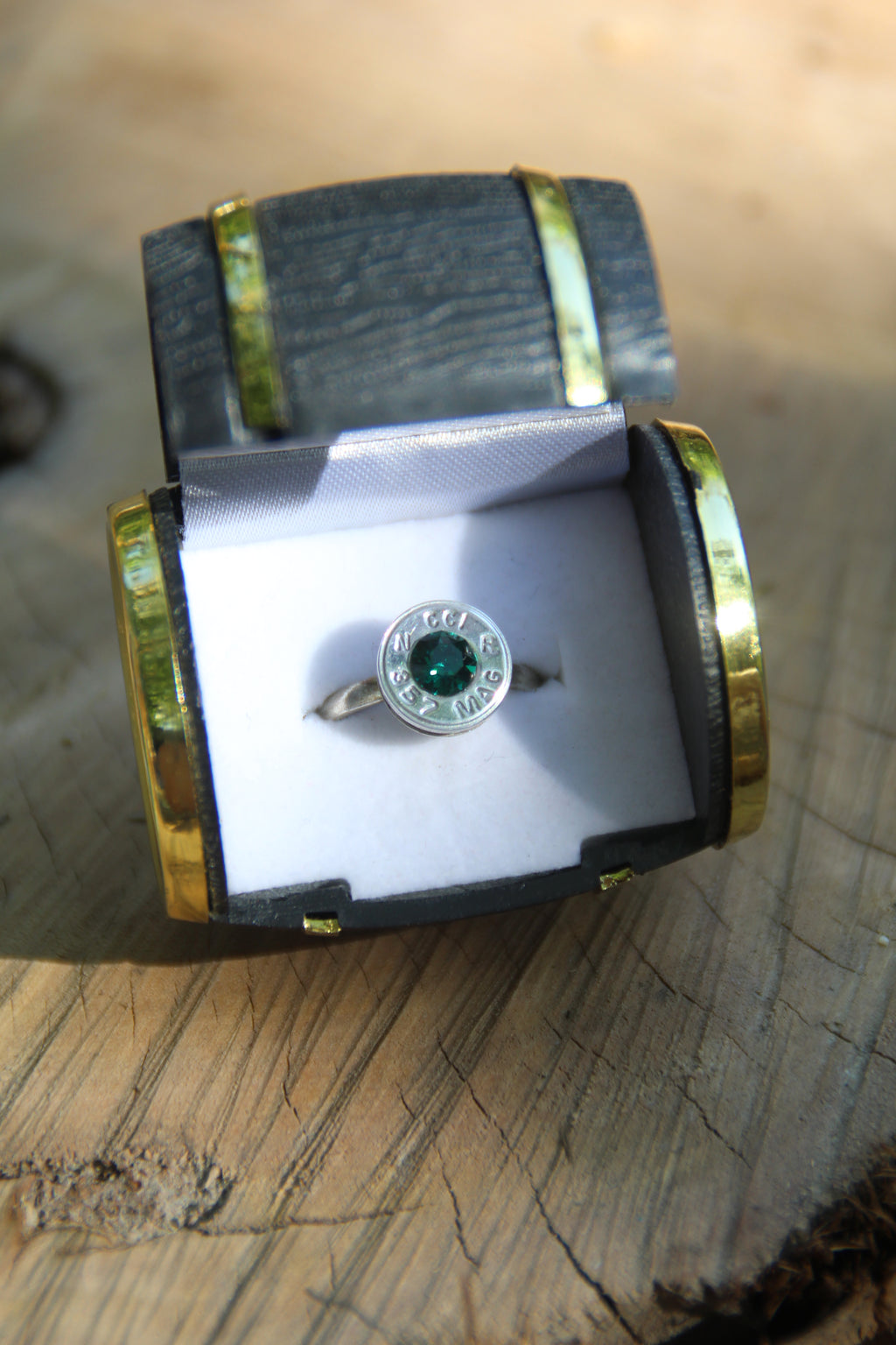 Nickel Emerald Ring - 375-inch caliber
