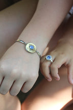 Nickel Recreated Dark Sapphire Set - Studs & Pendent