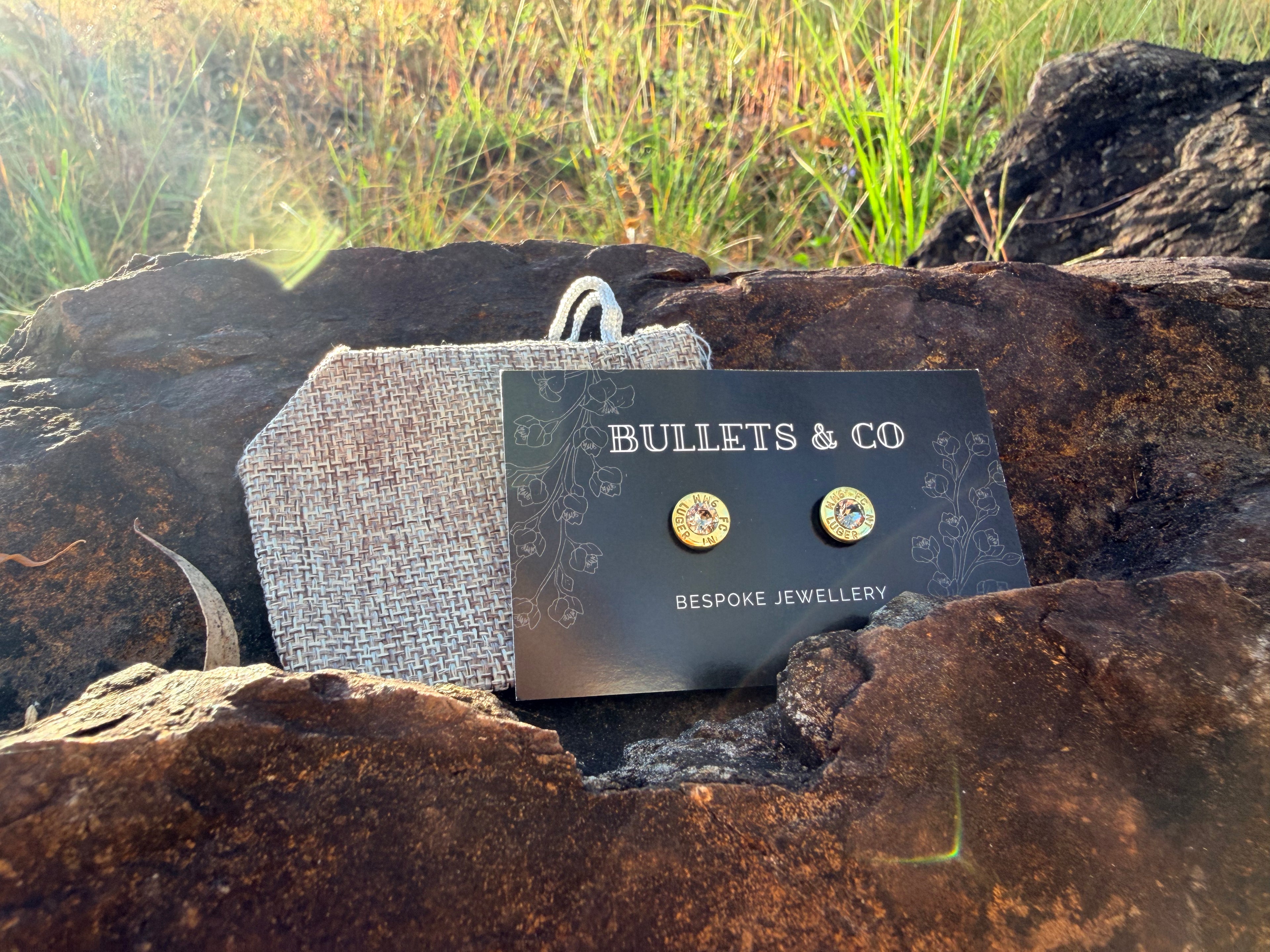 Nickel Dark Rose Stud - 9mm Luger