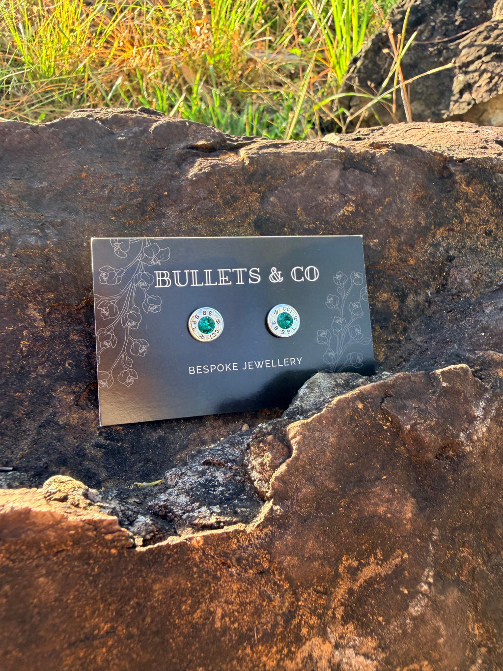 Nickel Dark Rose Stud - 9mm Luger