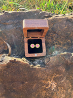 Nickel Peridot Studs - 9mm Luger