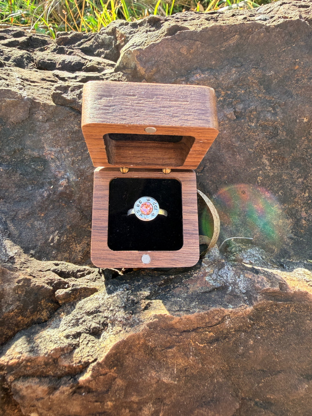 Nickel Ruby Red Ring - .357 Casing