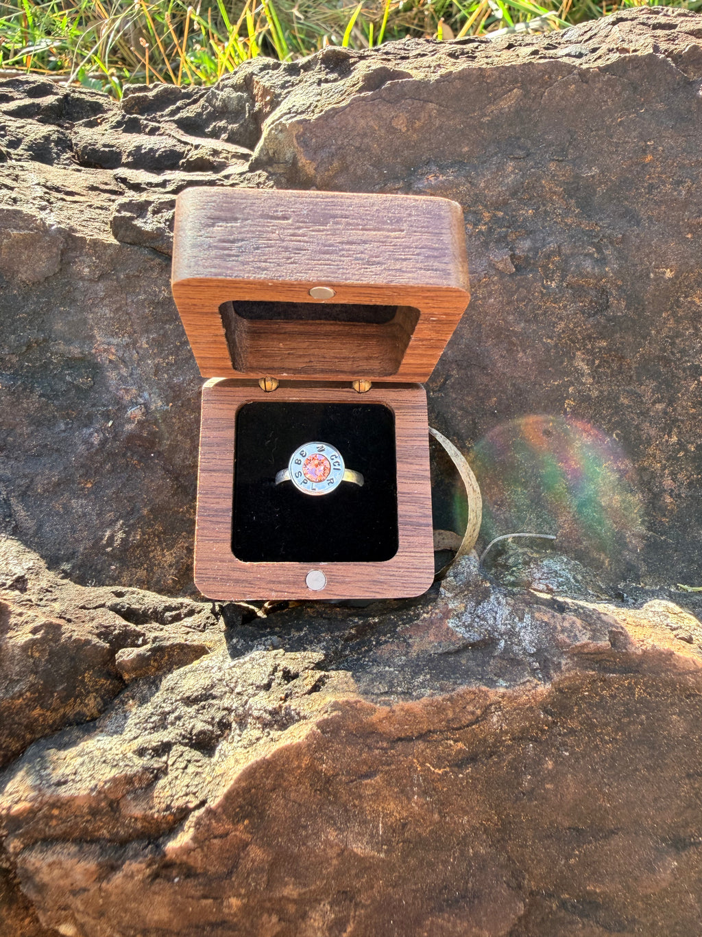 Nickel Ruby Red Ring - .357 Casing