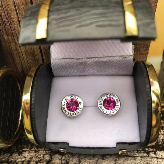 Nickel silver Dark Rose studs