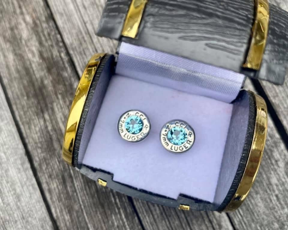 Nickel Silver Aquamarine Studs
