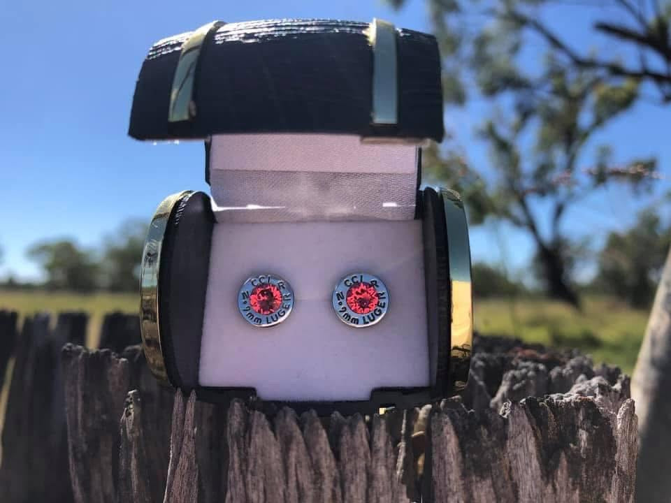 Nickel Dark Rose Stud - 9mm Luger