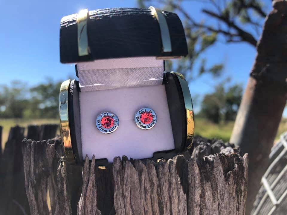 Nickel Silver Rose Peach Studs