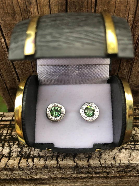 Nickel Silver Peridot Studs