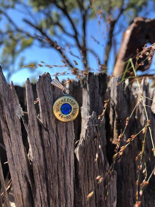 Brass Gold Dark sapphire Pendent