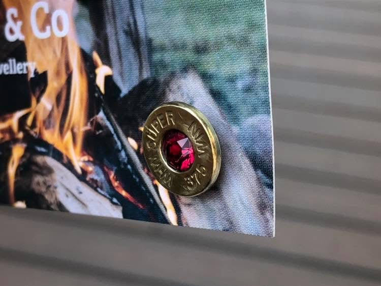 Ruby Red Hat Pin- 375 Winchester