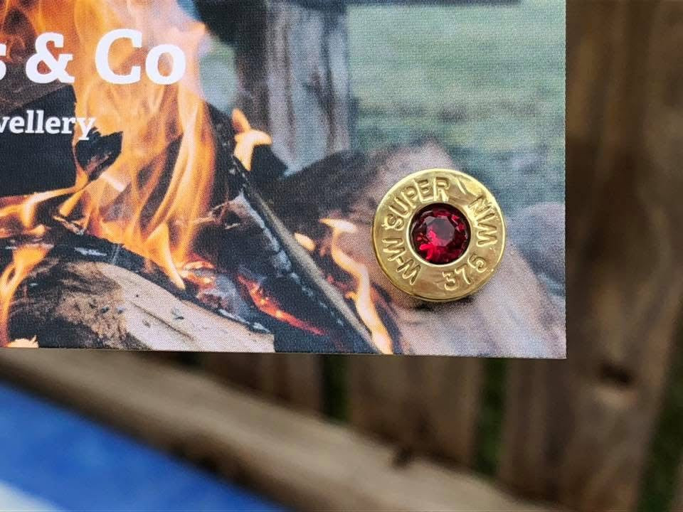 Ruby Red Hat Pin- 375 Winchester