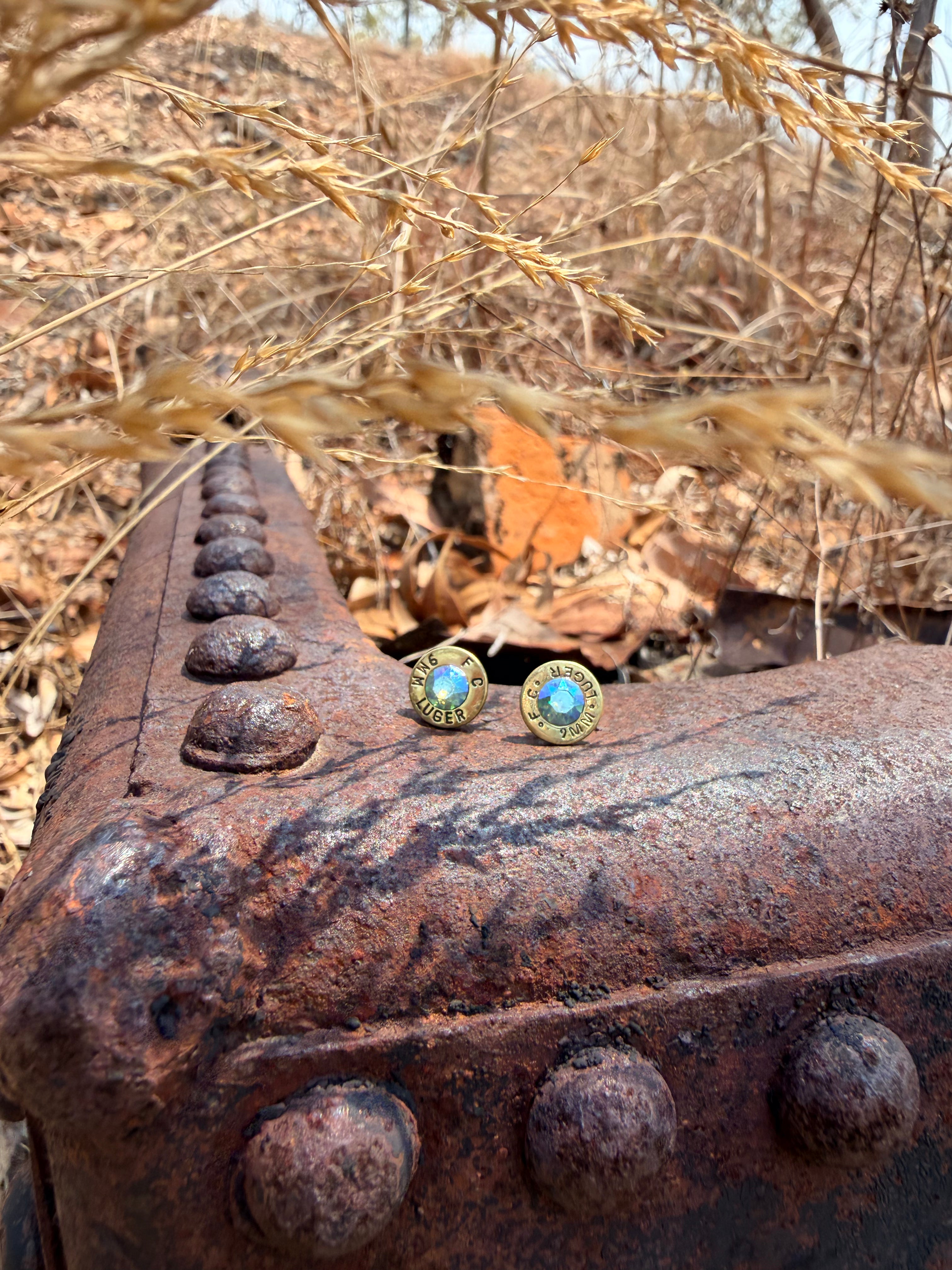 Nickel Mixed Green Stud - 9mm Luger