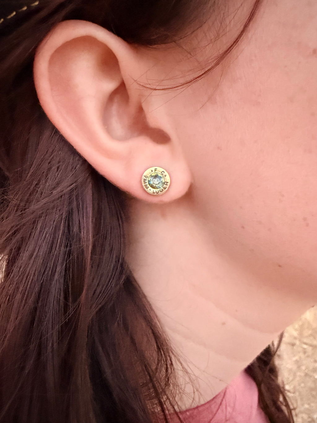 Nickel Scarlet Ignite Stud Earrings - 9mm Luger