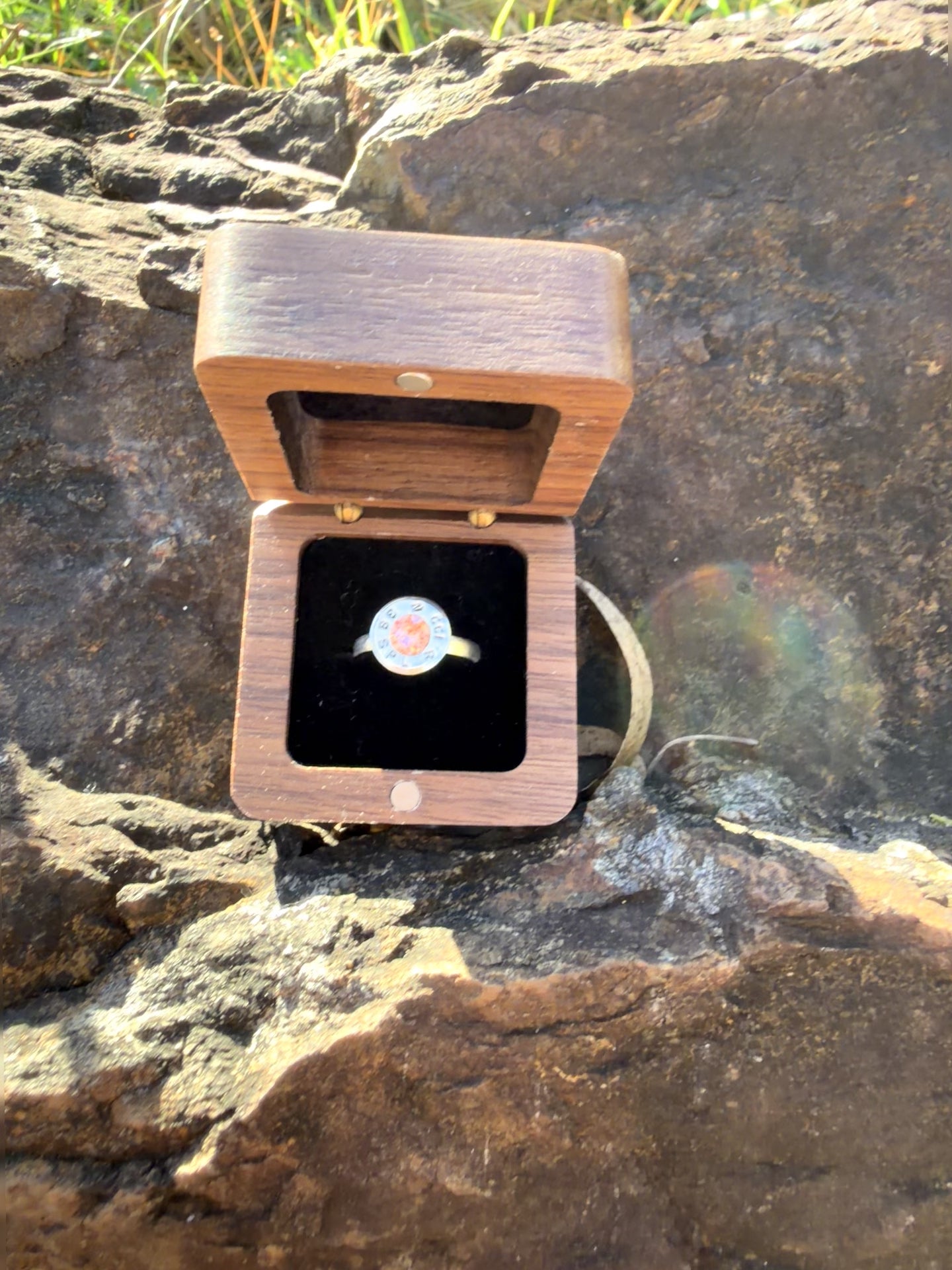 Nickel Ruby Red Ring - .357 Casing