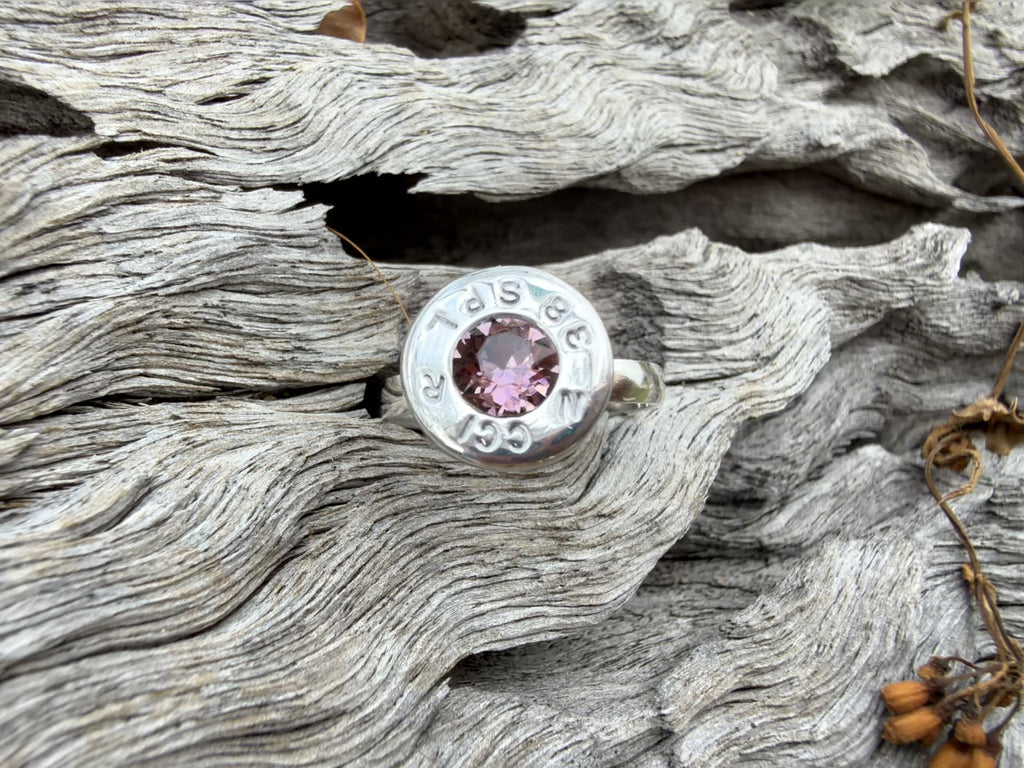 Nickel Ruby Red Ring - .357 Casing
